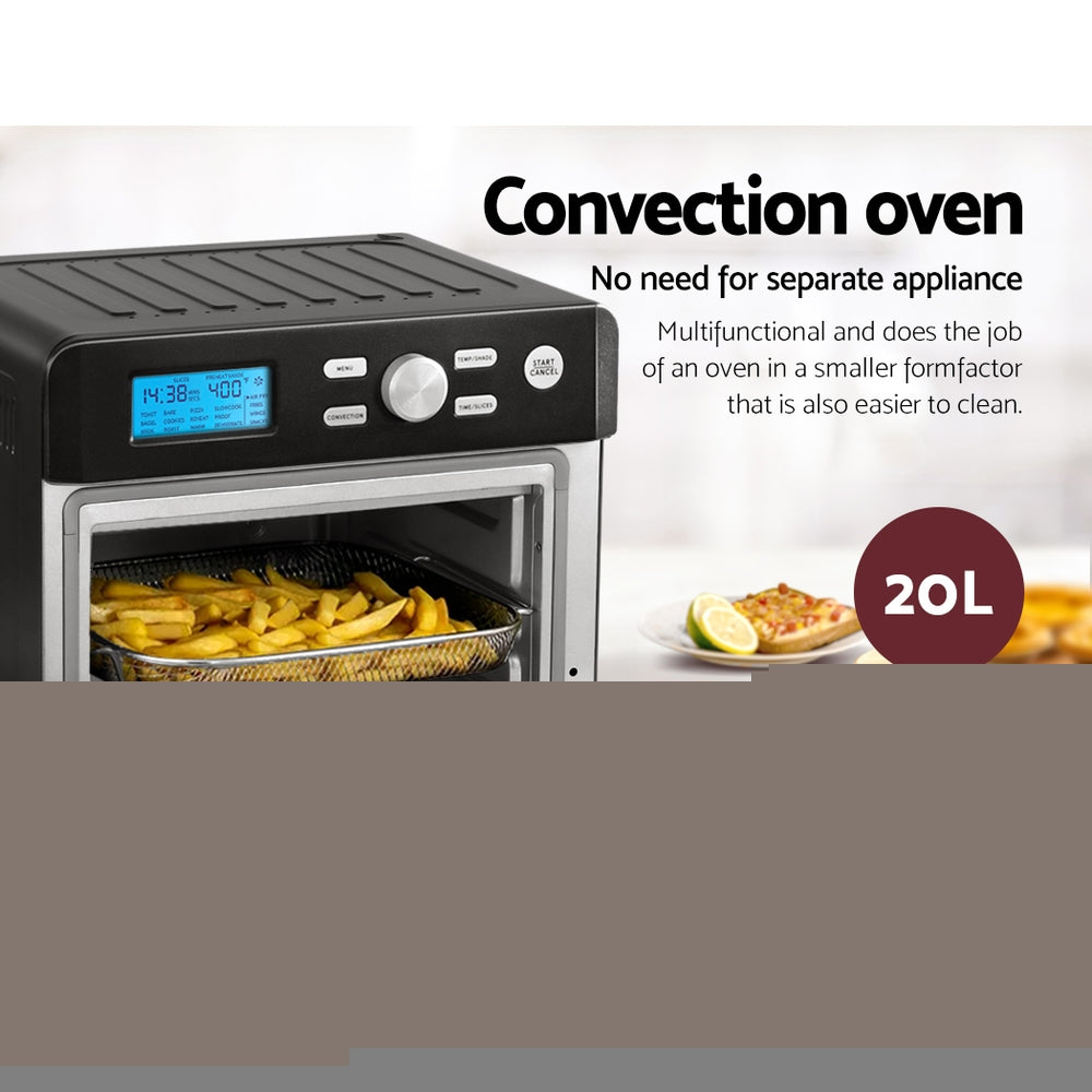 Devanti 20L Air Fryer Convection Oven LCD Fryers Kitchen Cooker Accessories