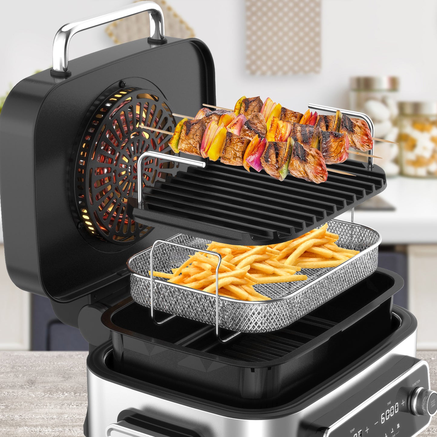 Kitchen Couture Top Loading Air Grill Family XL Air Fryer Stainless Steel - Silver