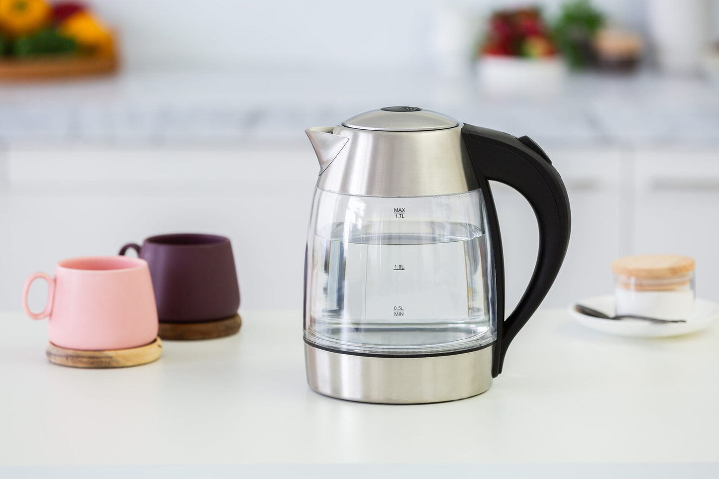 Healthy Choice 1.7 Litre Glass Kettle with 360 degrees Rotational Base