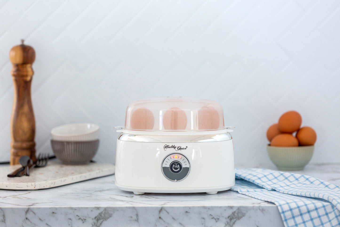 Healthy Choice Electric Egg Steamer, Fits 7 Eggs & Cooks Perfectly