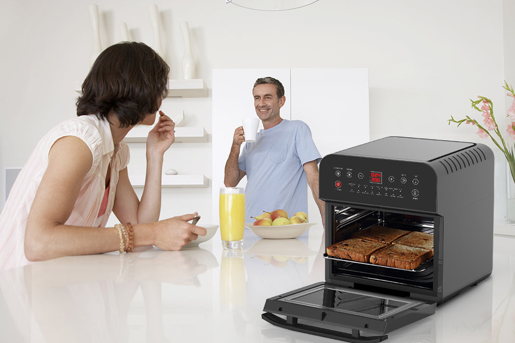 EUROCHEF 16L Digital Air Fryer Electric with Rotisserie - Black