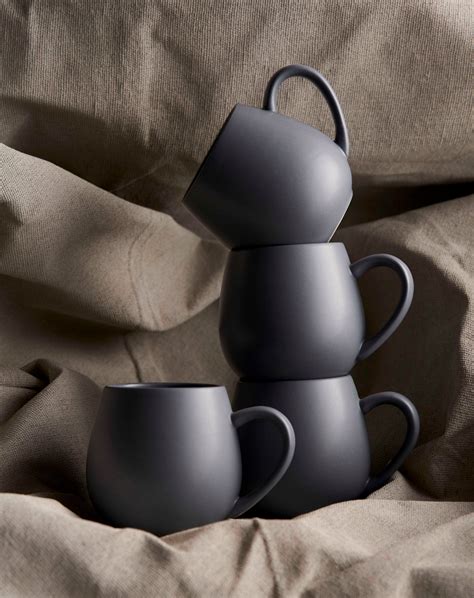 Stoneware Hug Mug (4pk) - Matte Grey - Robert Gordon - 400ml Capacity