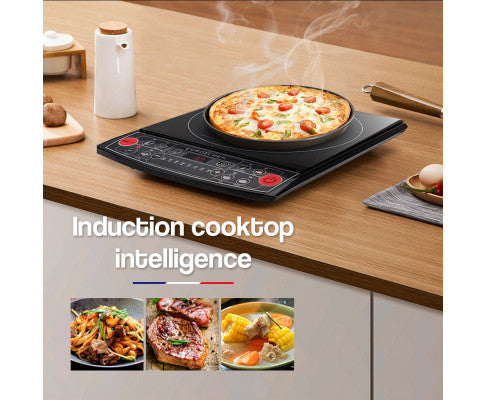 EuroChef Electric Induction Portable Cooktop Ceramic Hot Plate Kitchen Cooker 10AMP