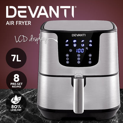 Devanti Air Fryer 7L LCD Healthy Cooker