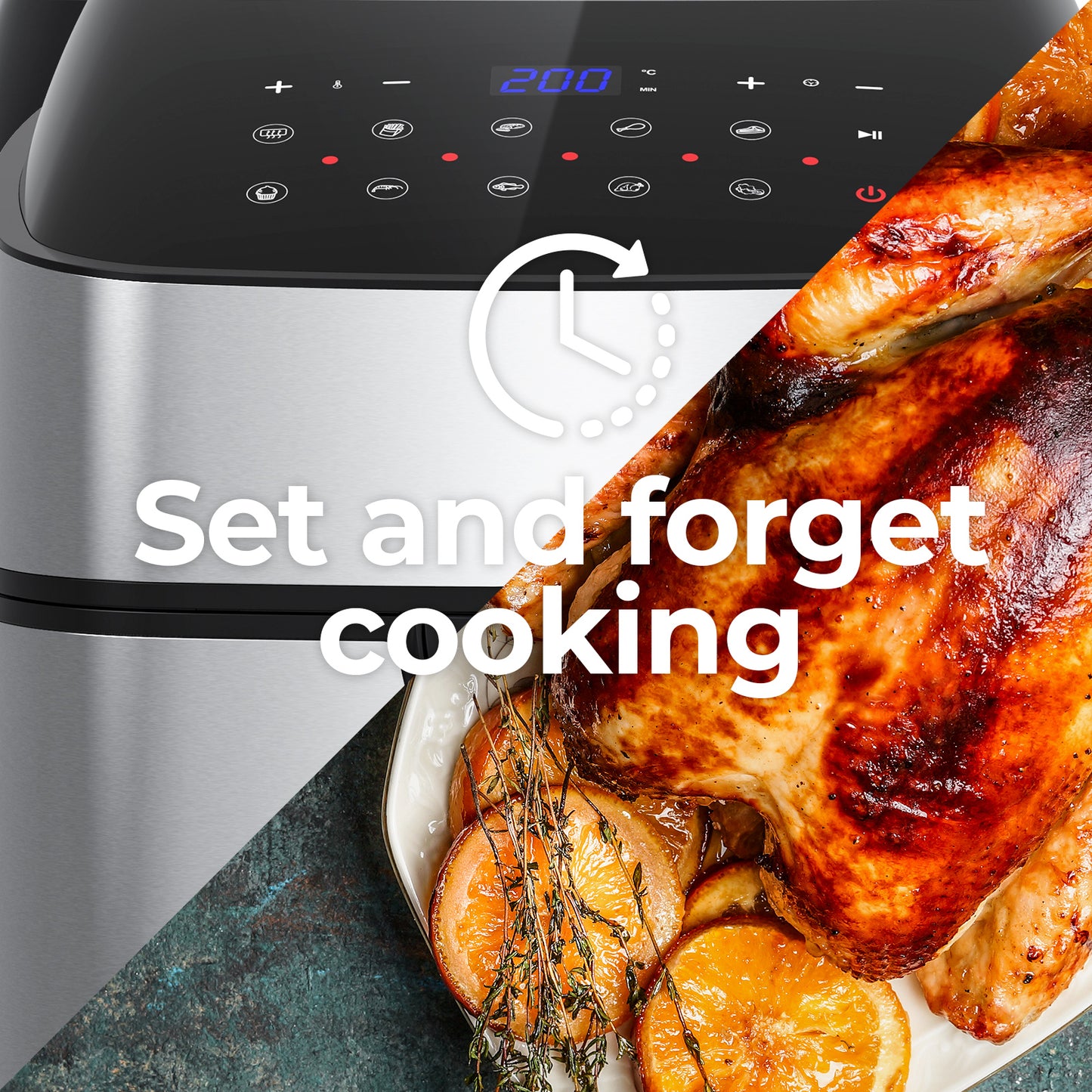 Kitchen Couture 11.5 Litre Air Fryer Multifunctional LCD Digital Display - Silver