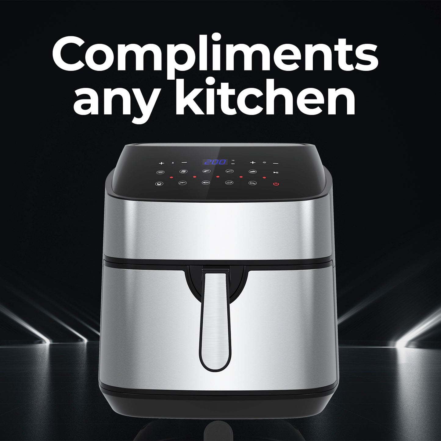 Kitchen Couture 11.5 Litre Air Fryer Multifunctional LCD Digital Display - Silver