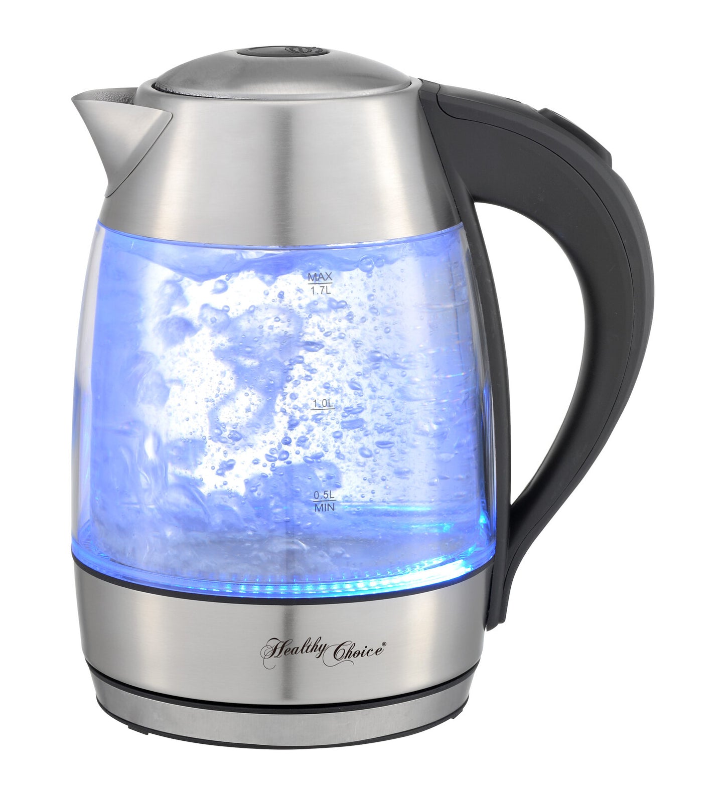 Healthy Choice 1.7 Litre Glass Kettle with 360 degrees Rotational Base