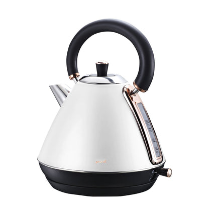 Pronti Rose Trim Collection Toaster & Kettle Bundle - White