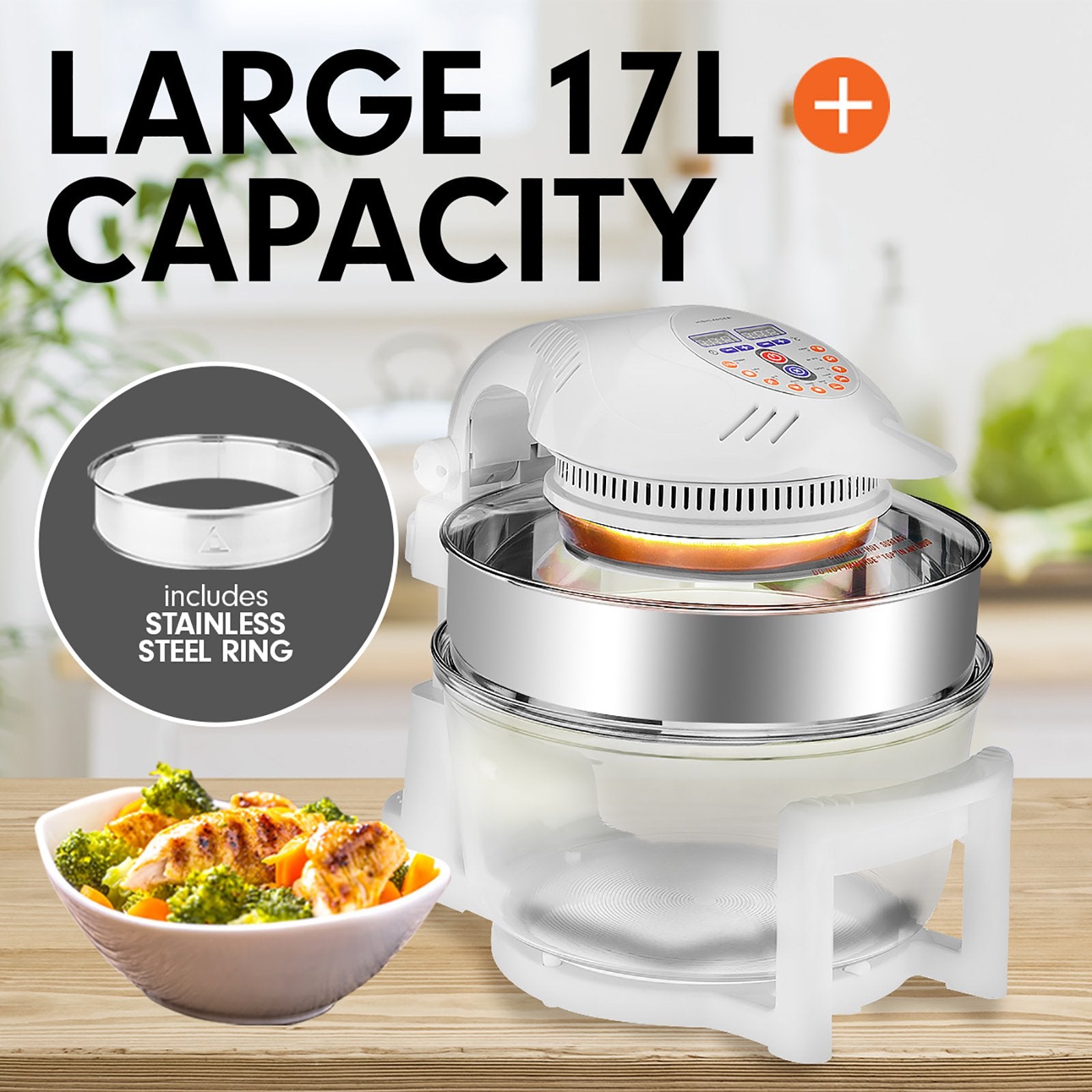 17L Halogen Convection 1400W Electric Cooker Oven Air Fryer with